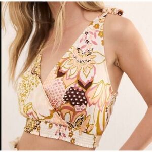 Free People Weekend in Montauk Tank Cami Floral top women size Small